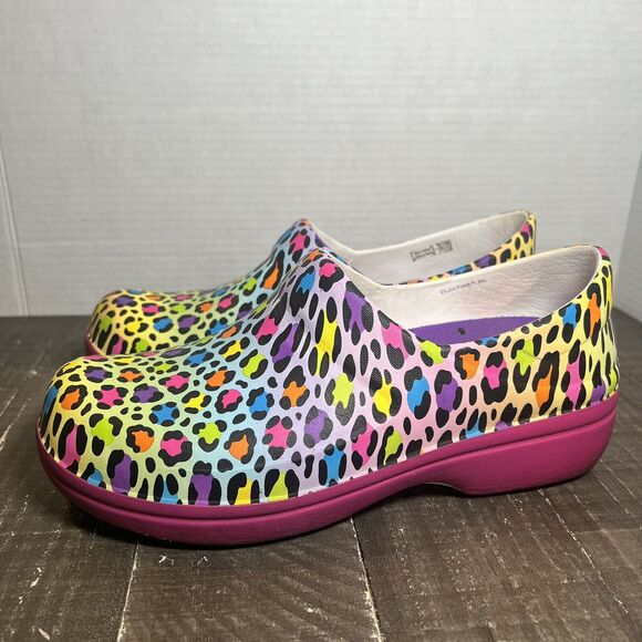 Lisa Frank Women's Crocs Neria Pro II Clogs Pink Multi Cheetah Print Size 9 - Picture 2 of 11